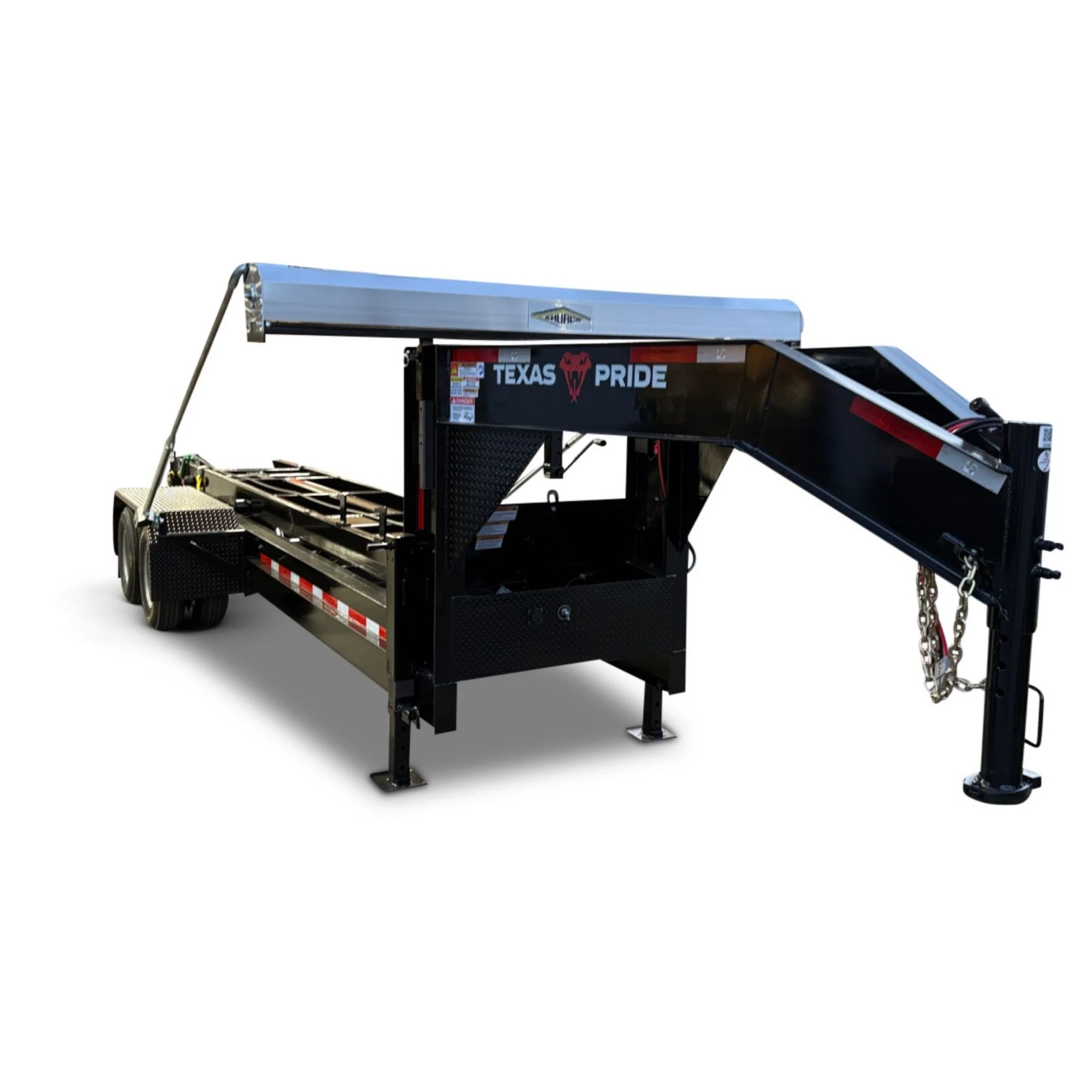 8'x16', 26K GVWR, Gooseneck Roll-Off Trailer with 36" Industrial Rails - Image 3
